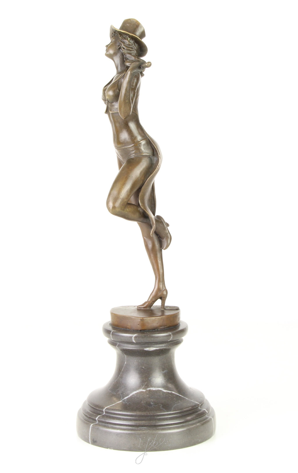 Revue danseres – Bronzen beeld, marmer – 38,2 cm