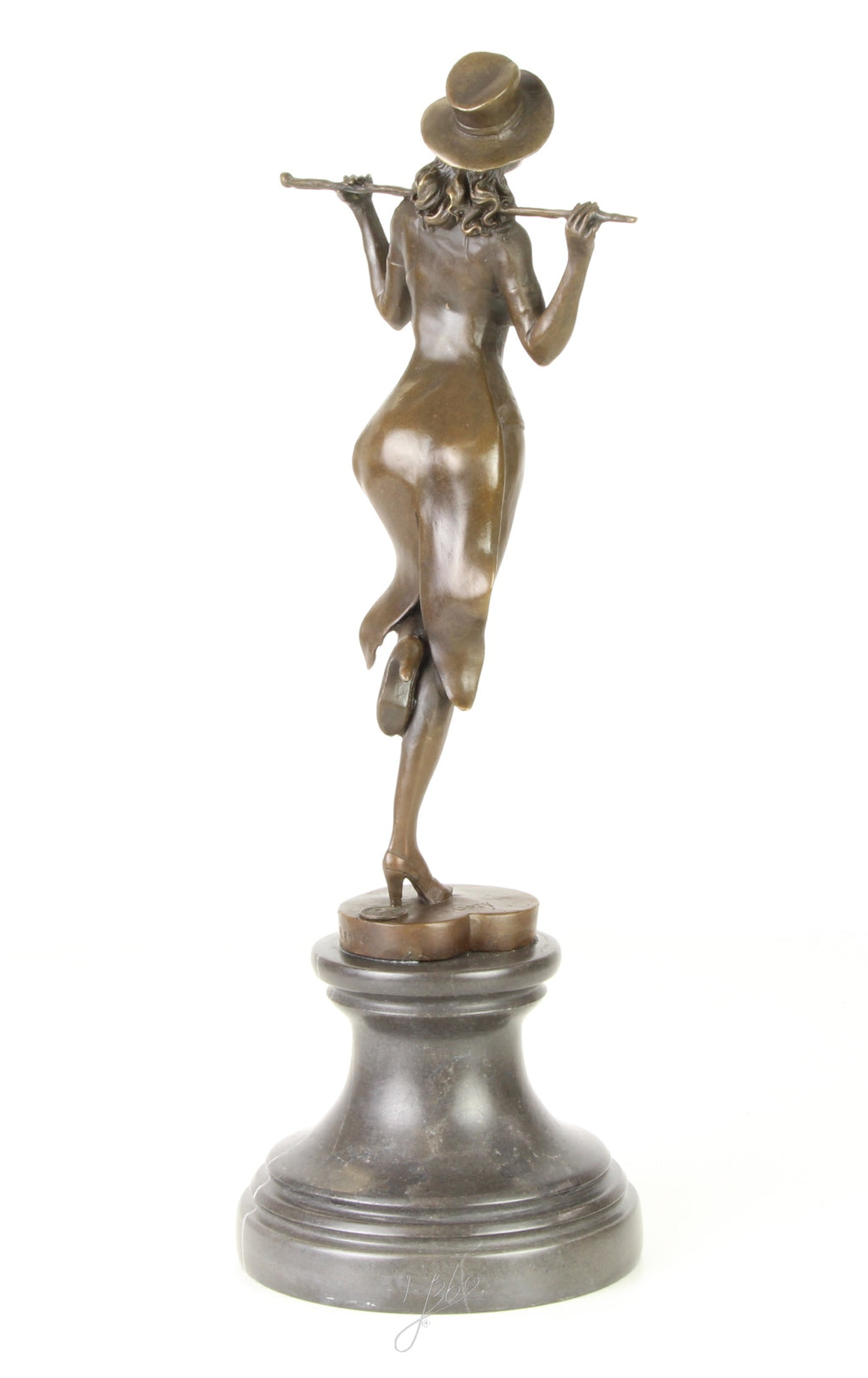 Revue danseres – Bronzen beeld, marmer – 38,2 cm