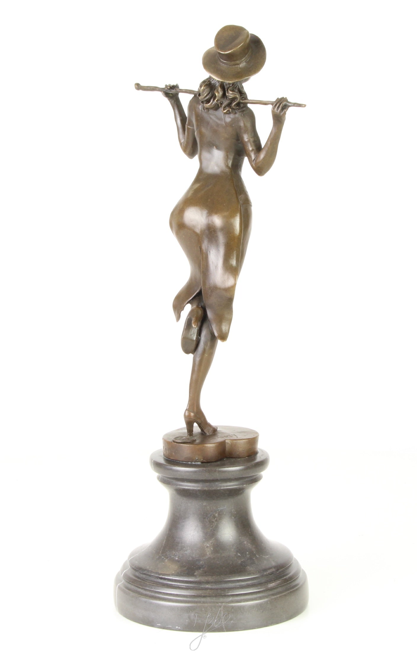 Revue danseres – Bronzen beeld, marmer – 38,2 cm