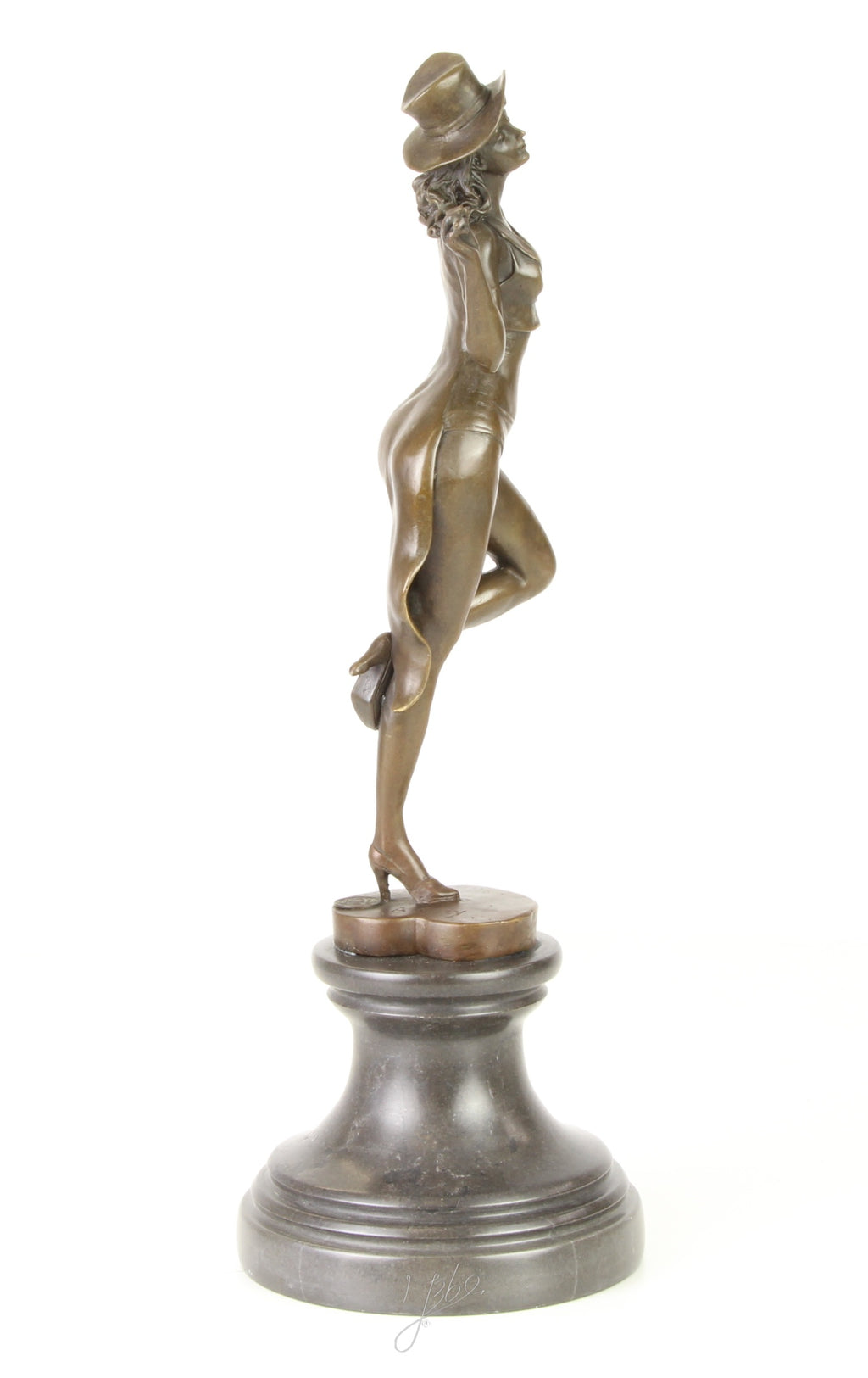 Revue danseres – Bronzen beeld, marmer – 38,2 cm