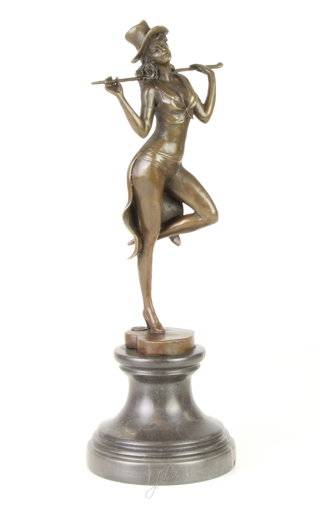 Revue danseres – Bronzen beeld, marmer – 38,2 cm