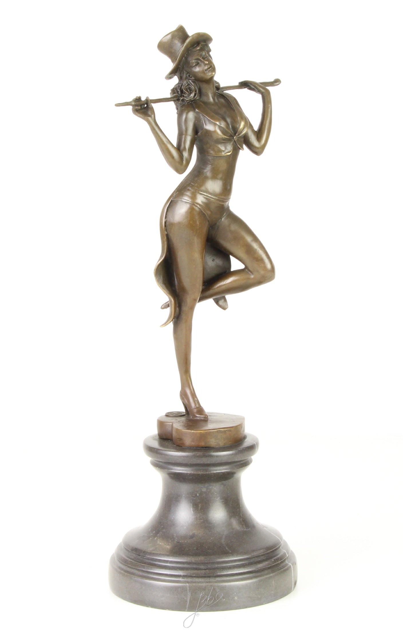 Revue danseres – Bronzen beeld, marmer – 38,2 cm