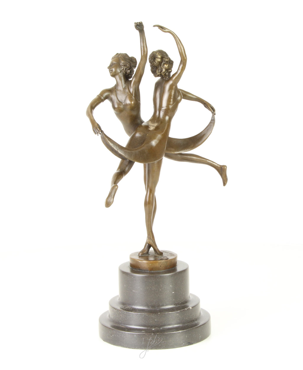Dansende zusters – Bronzen beeld – 35,8 cm