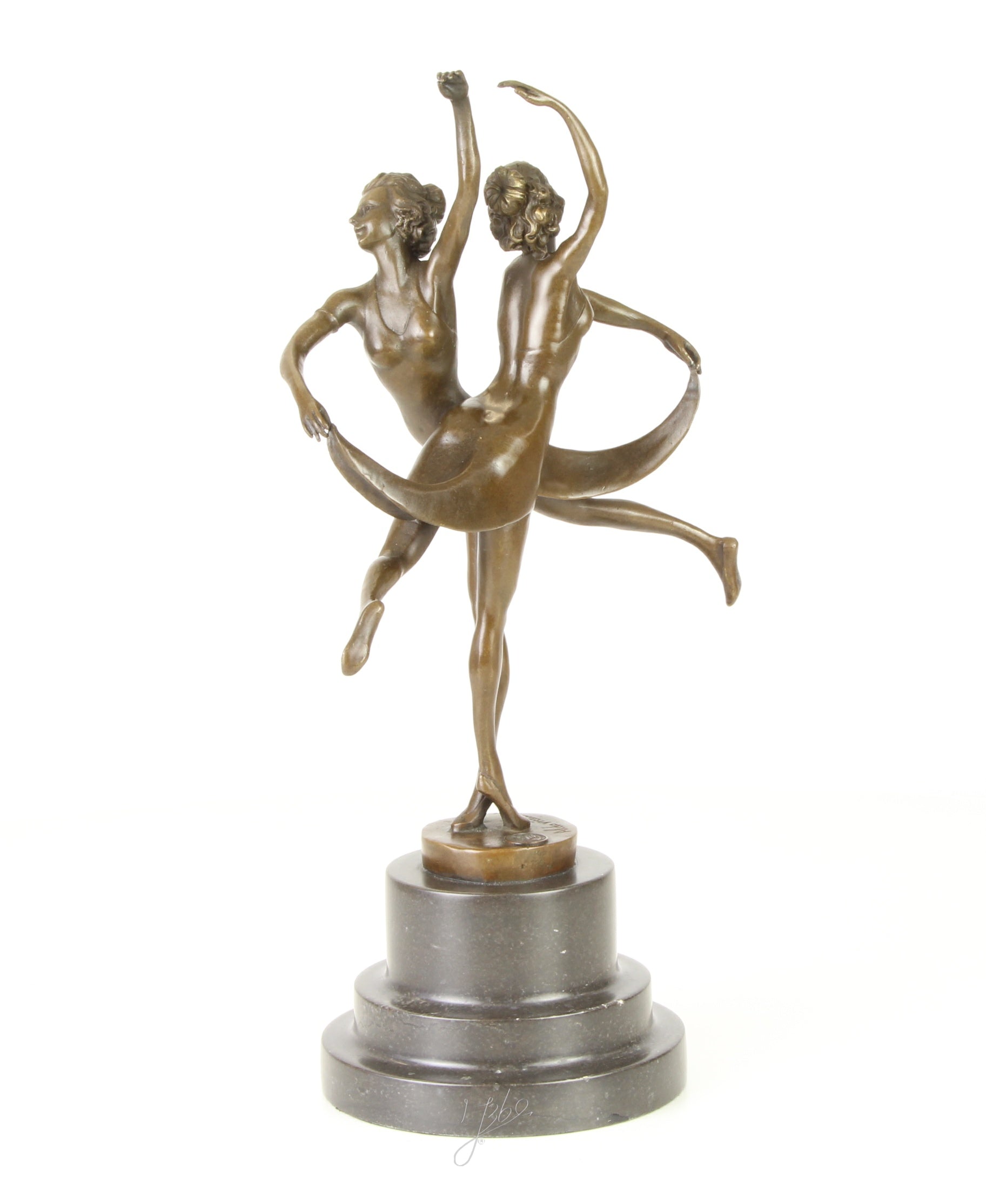 Dansende zusters – Bronzen beeld – 35,8 cm