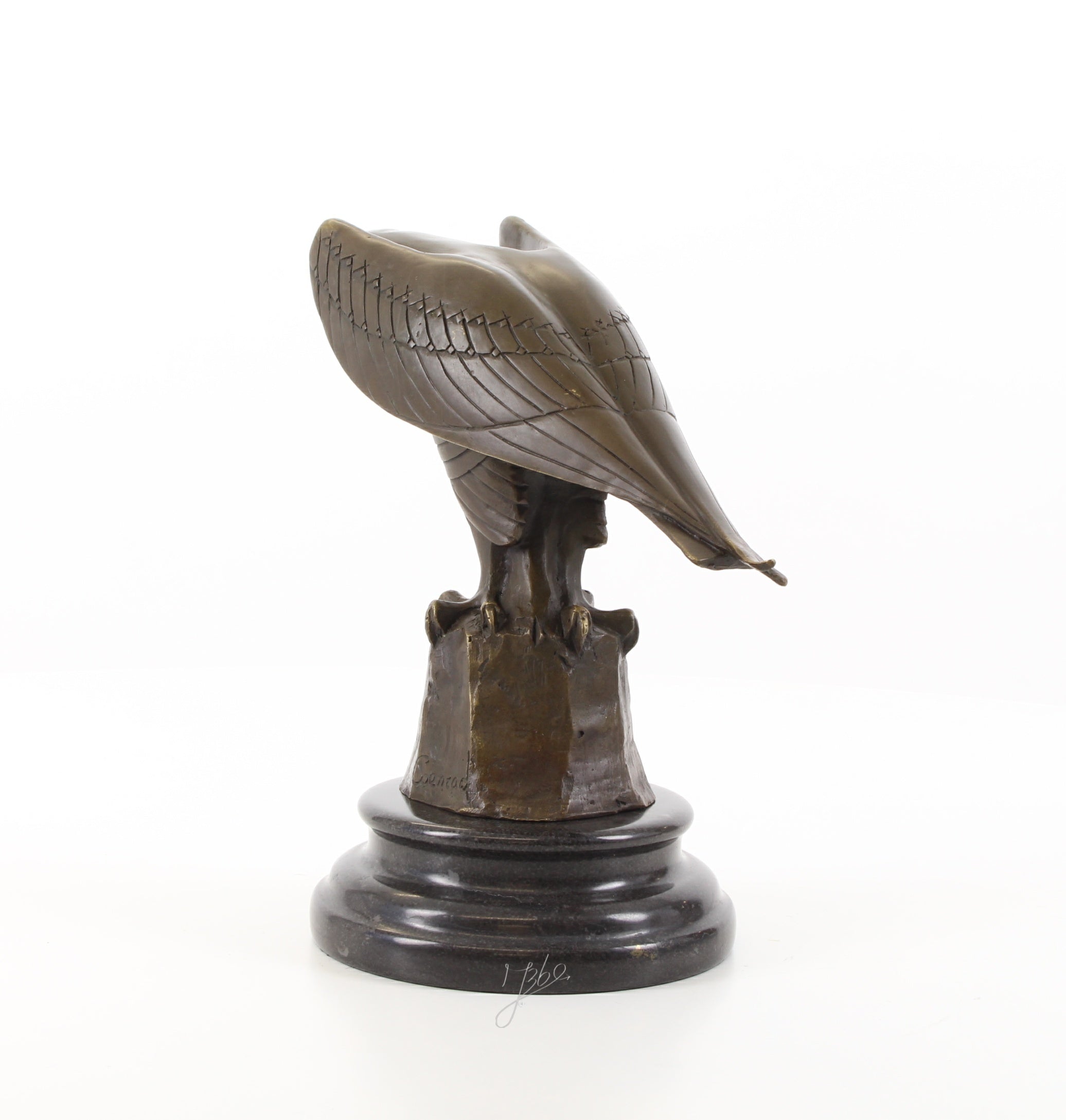 Adelaar – Bronzen beeld, marmer – 20,6 cm