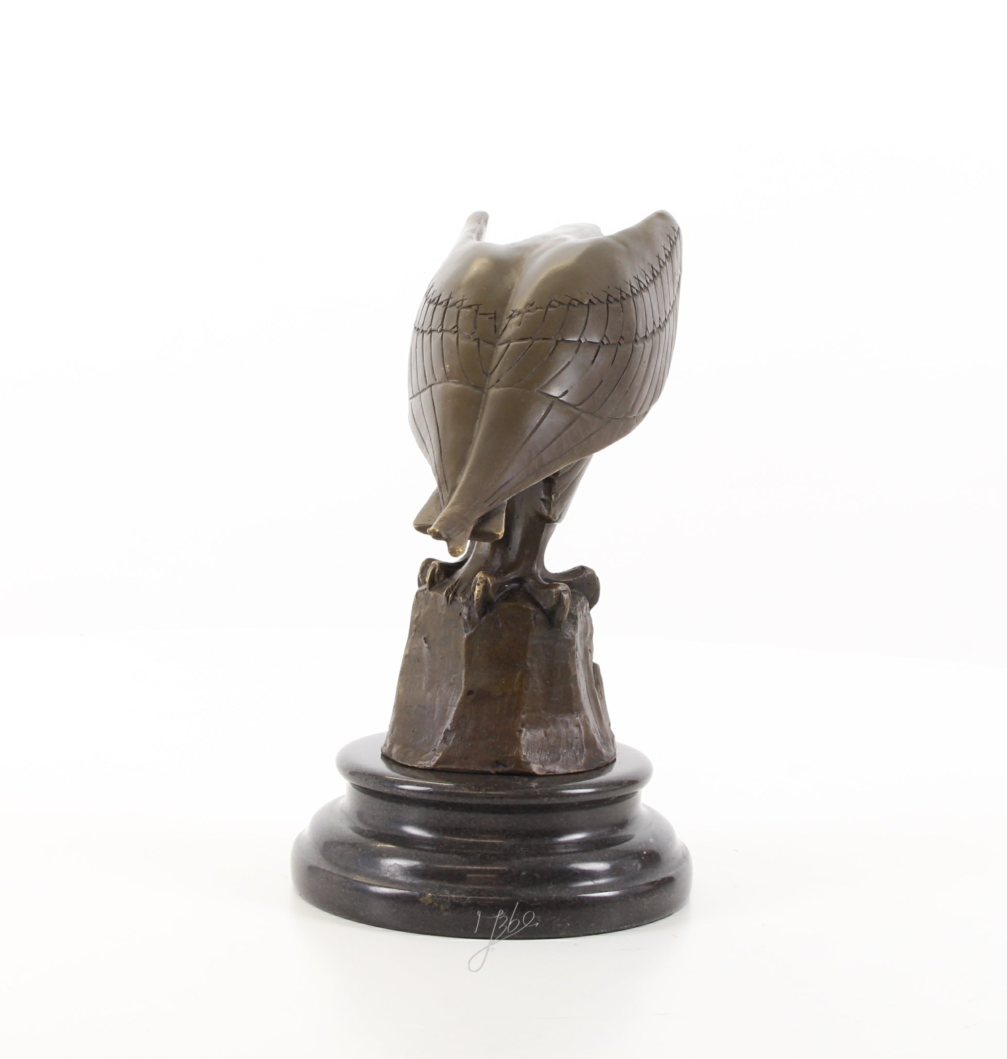 Adelaar – Bronzen beeld, marmer – 20,6 cm