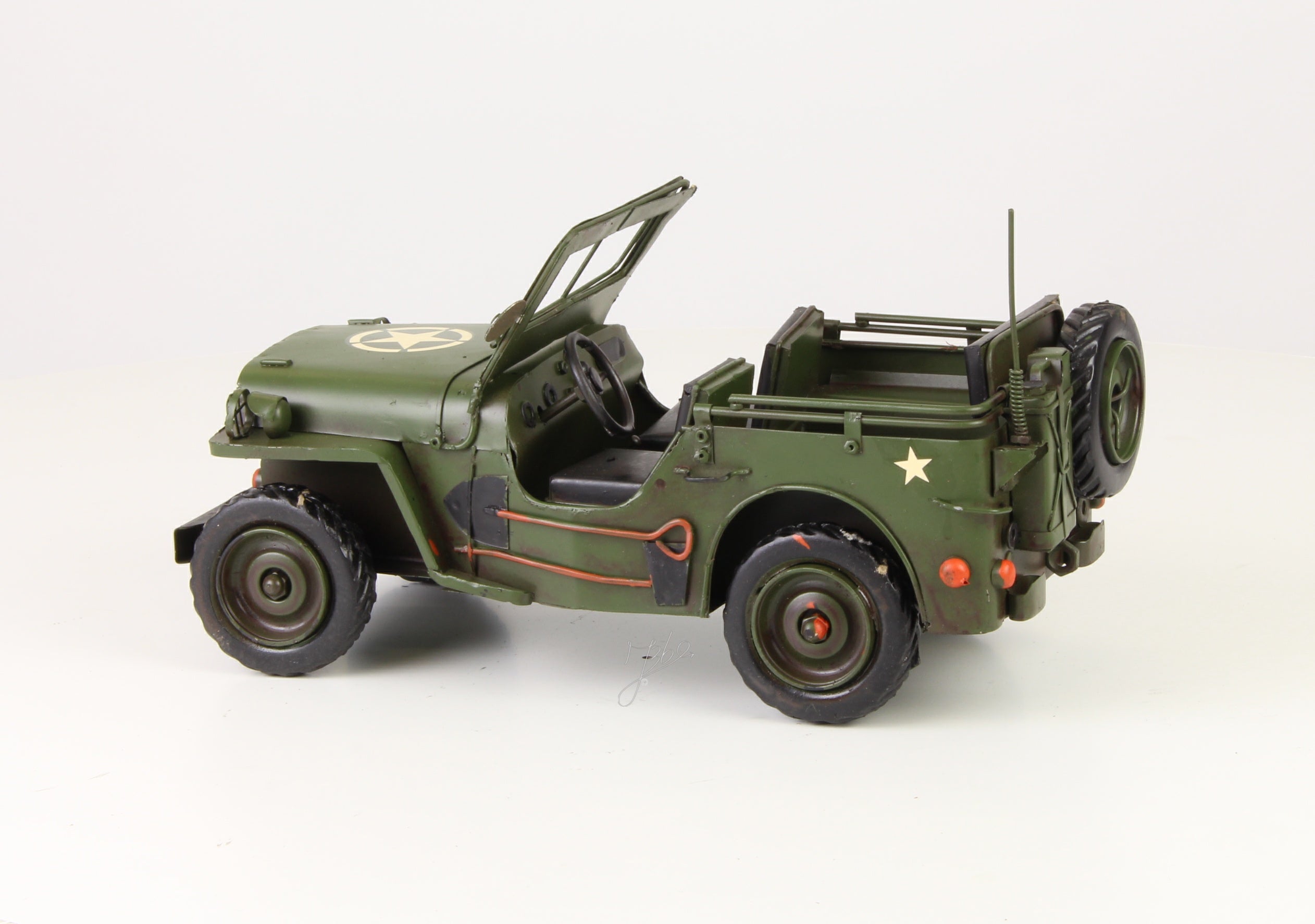 Legerjeep – Blikmodel miniatuur – 29,1 cm
