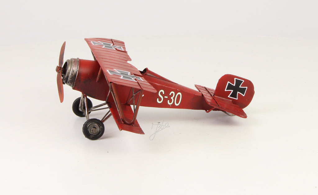 Red Baron biplane – Blikmodel – 25 cm