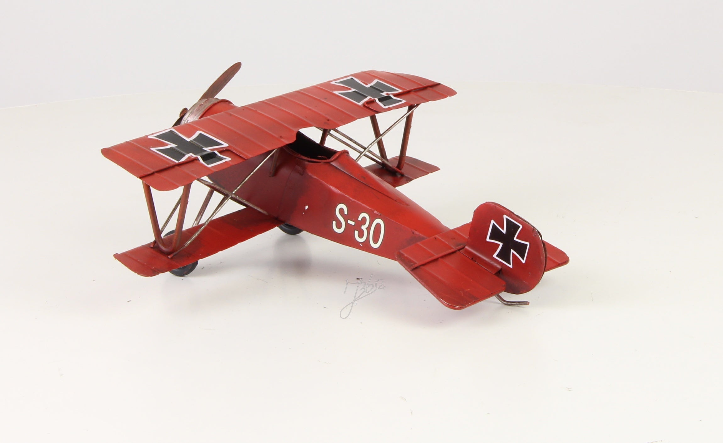 Red Baron biplane – Blikmodel – 25 cm