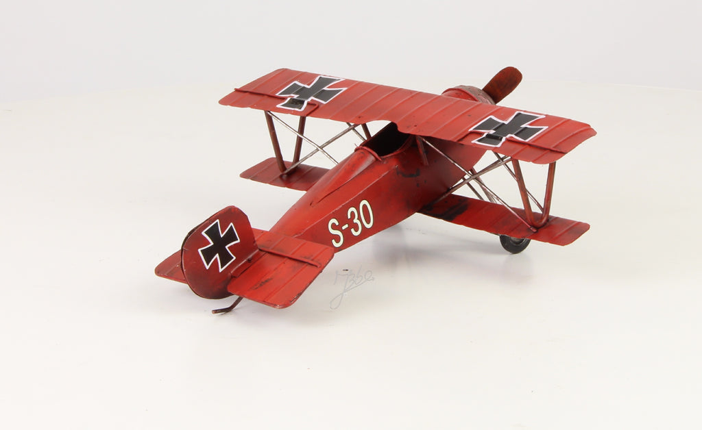 Red Baron biplane – Blikmodel – 25 cm