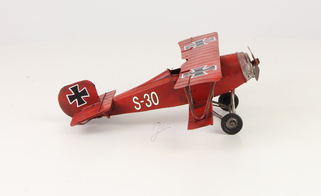 Red Baron biplane – Blikmodel – 25 cm