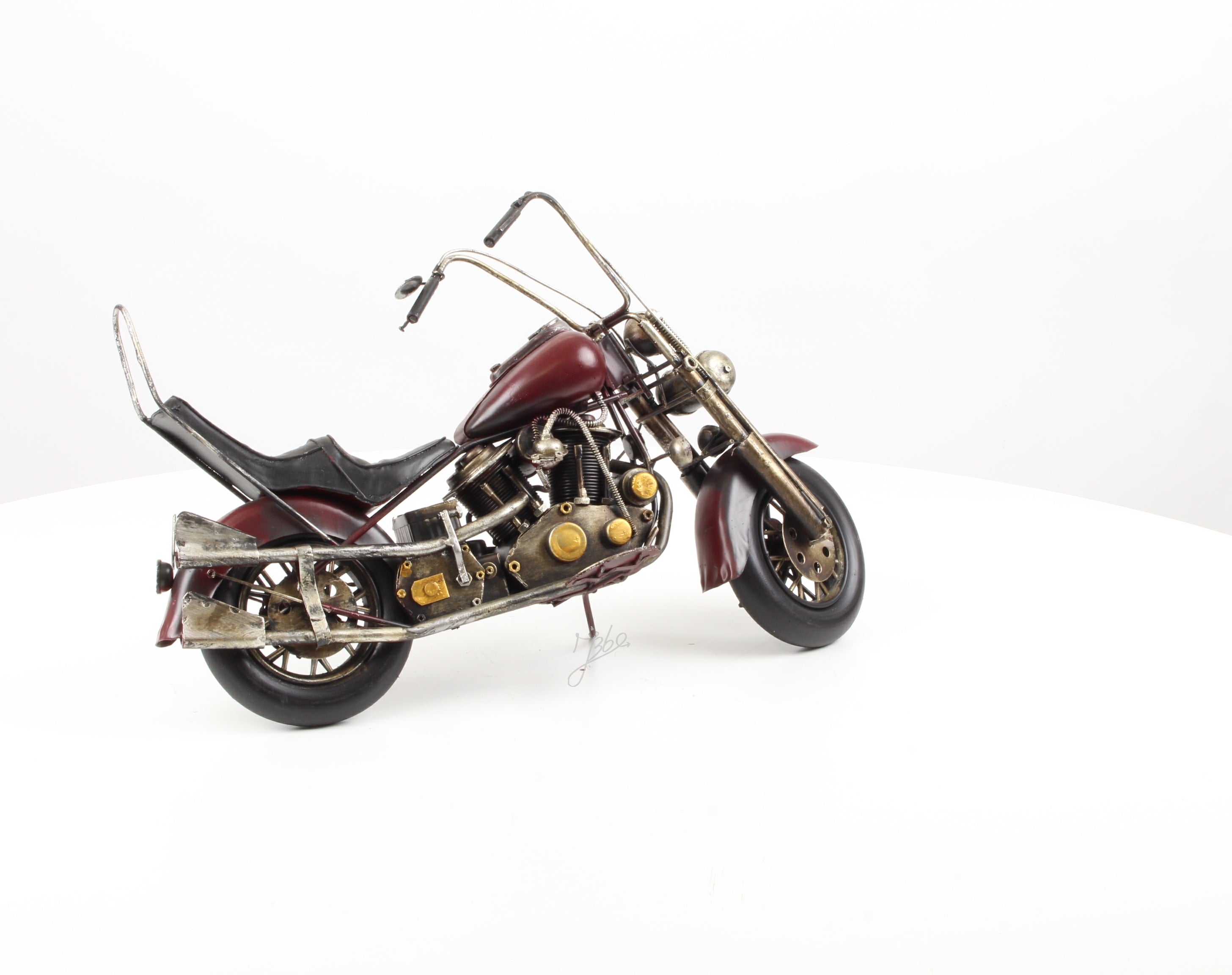 Motorfiets – Blikmodel bordeaux – 41,3 cm