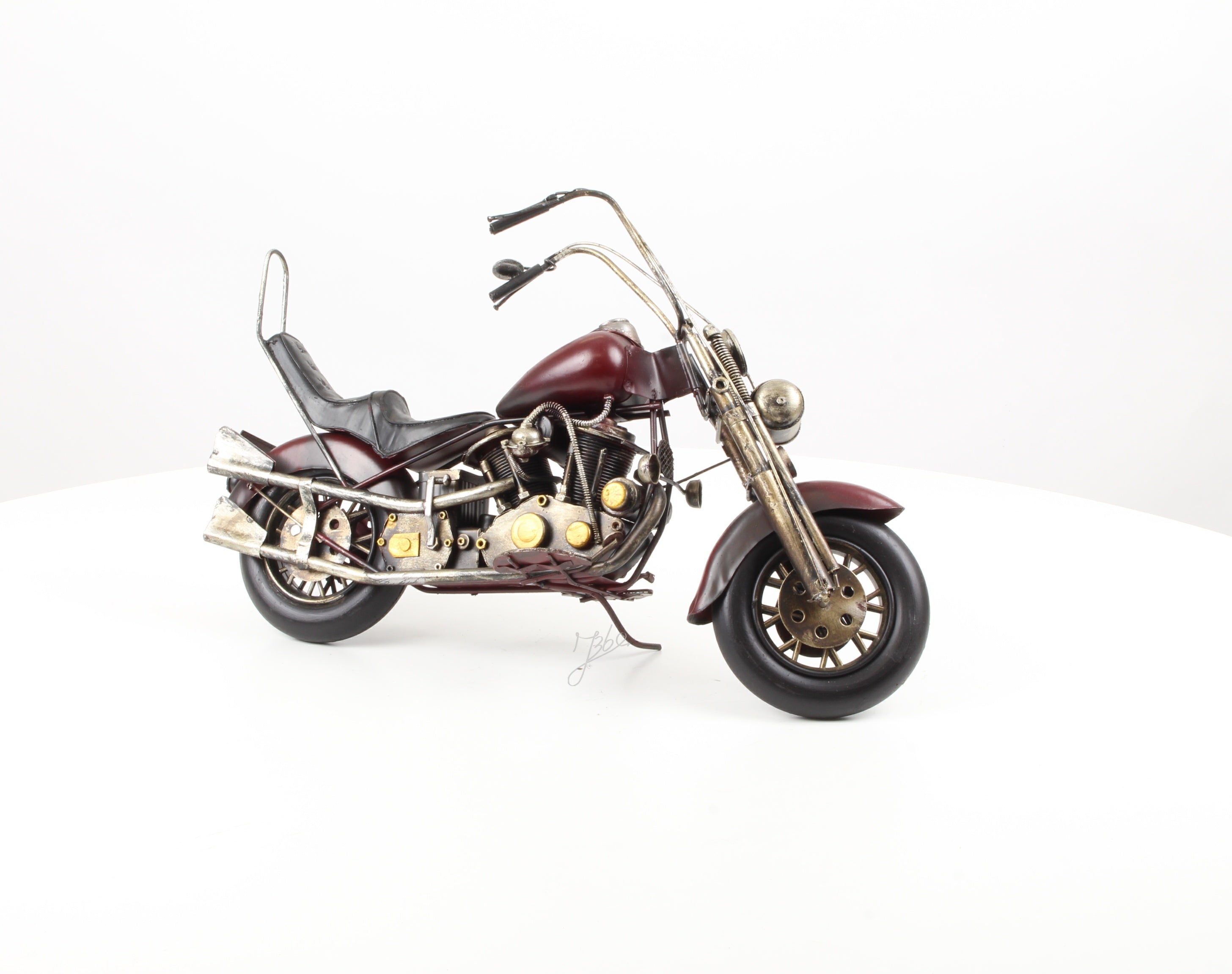 Motorfiets – Blikmodel bordeaux – 41,3 cm