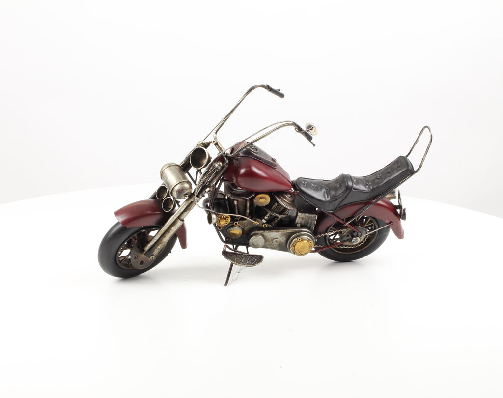 Motorfiets – Blikmodel bordeaux – 41,3 cm