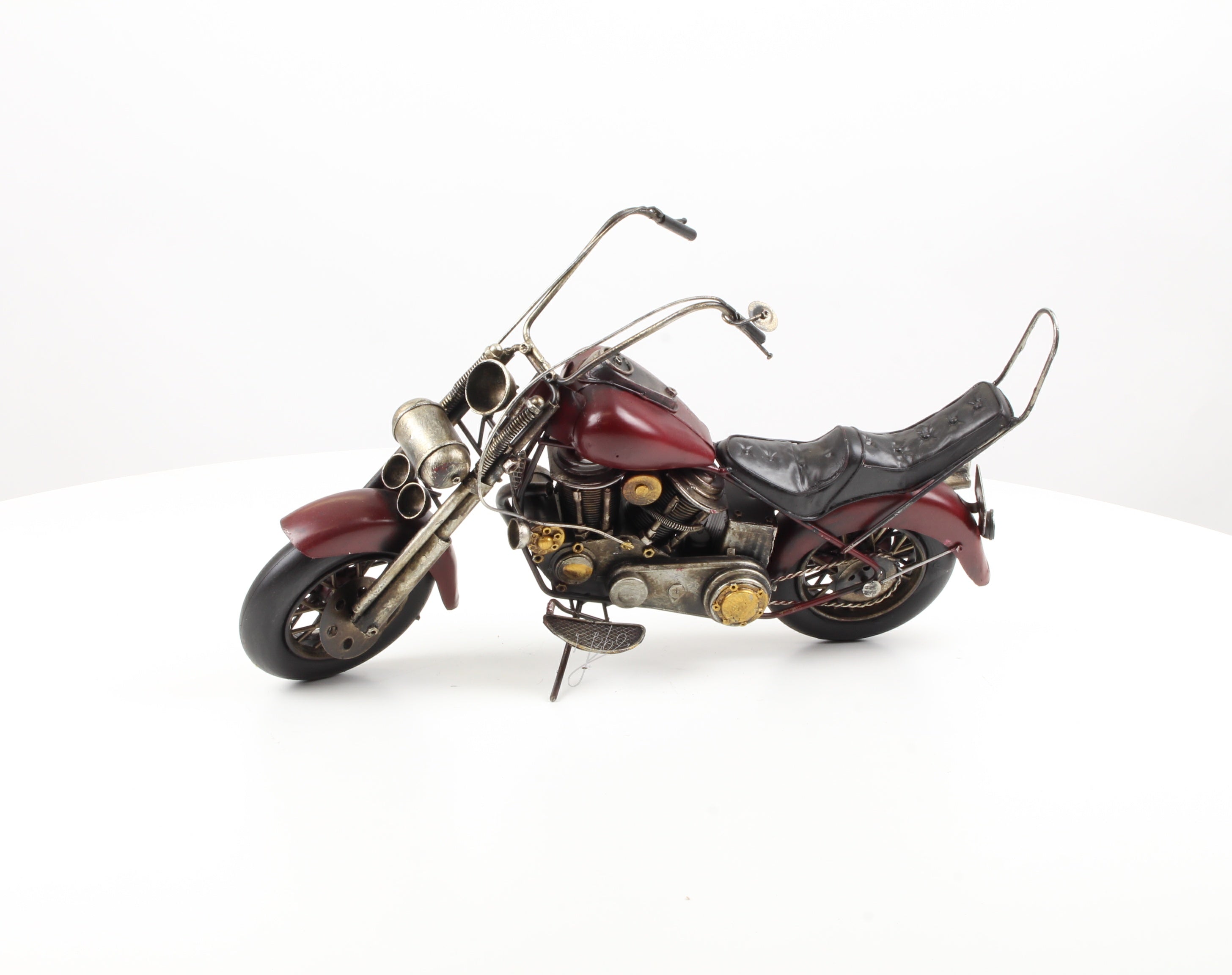 Motorfiets – Blikmodel bordeaux – 41,3 cm