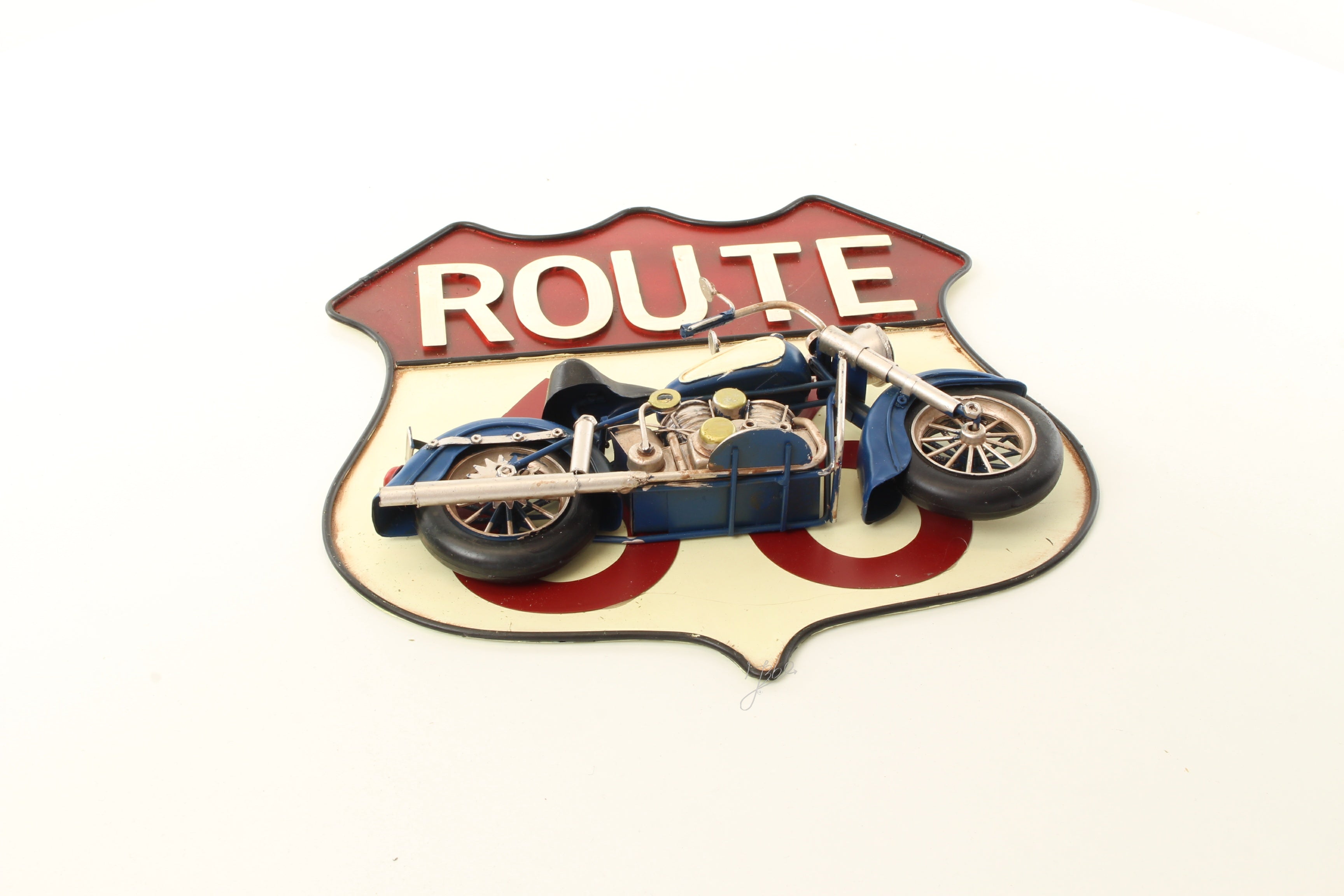 Route 66 wandplaat – Blik 3D – 33 cm