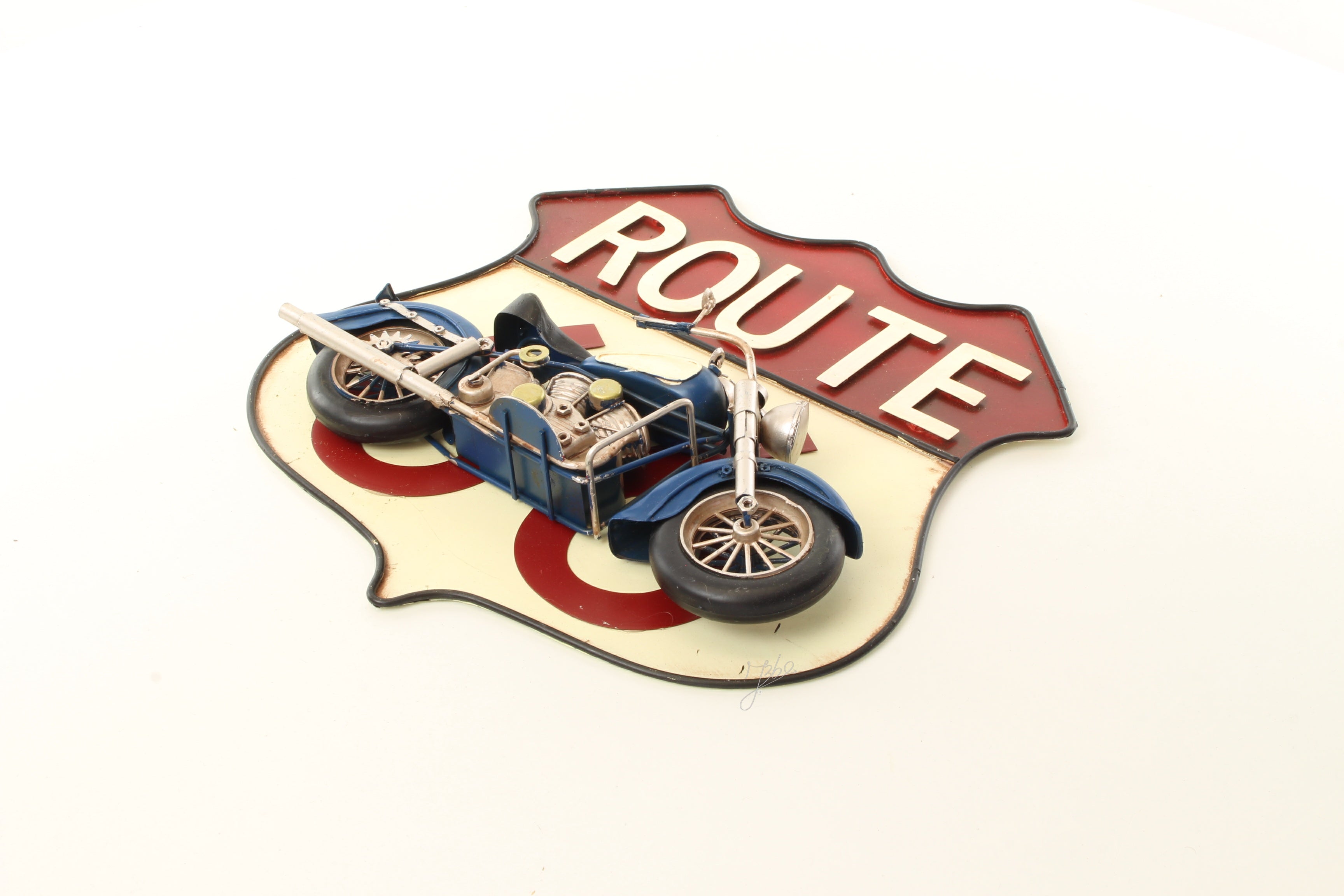 Route 66 wandplaat – Blik 3D – 33 cm