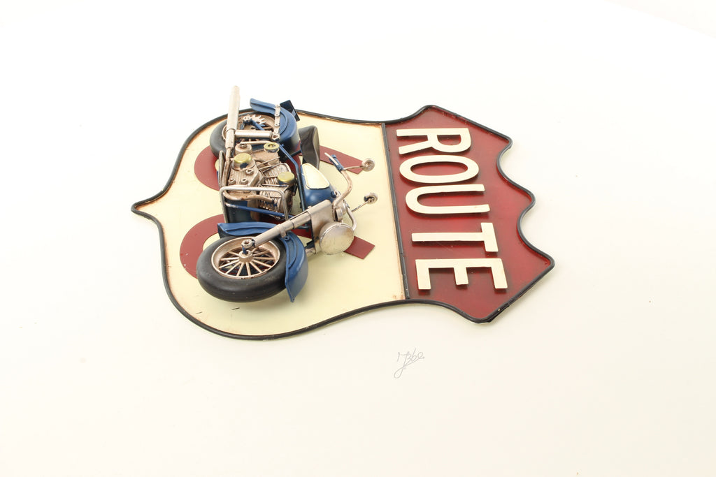 Route 66 wandplaat – Blik 3D – 33 cm