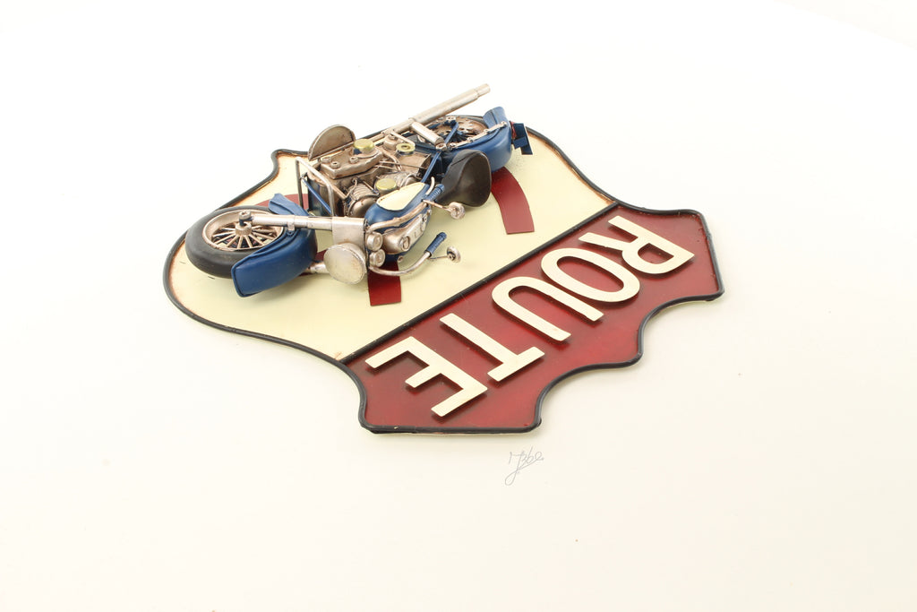 Route 66 wandplaat – Blik 3D – 33 cm