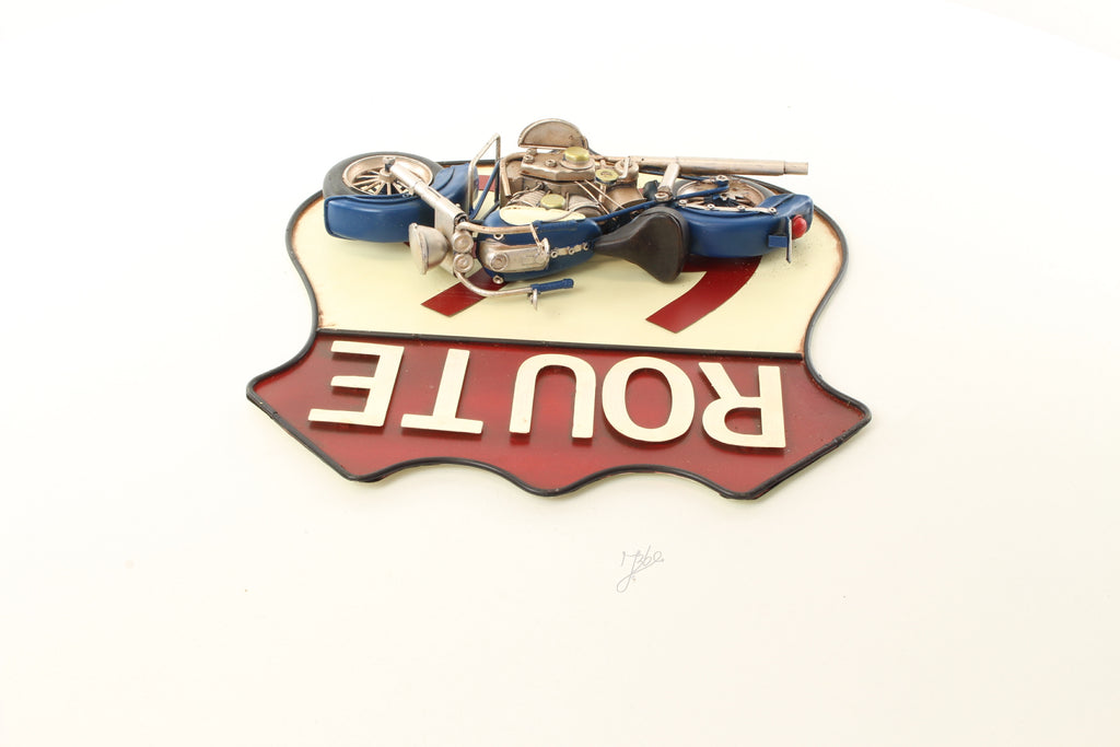 Route 66 wandplaat – Blik 3D – 33 cm