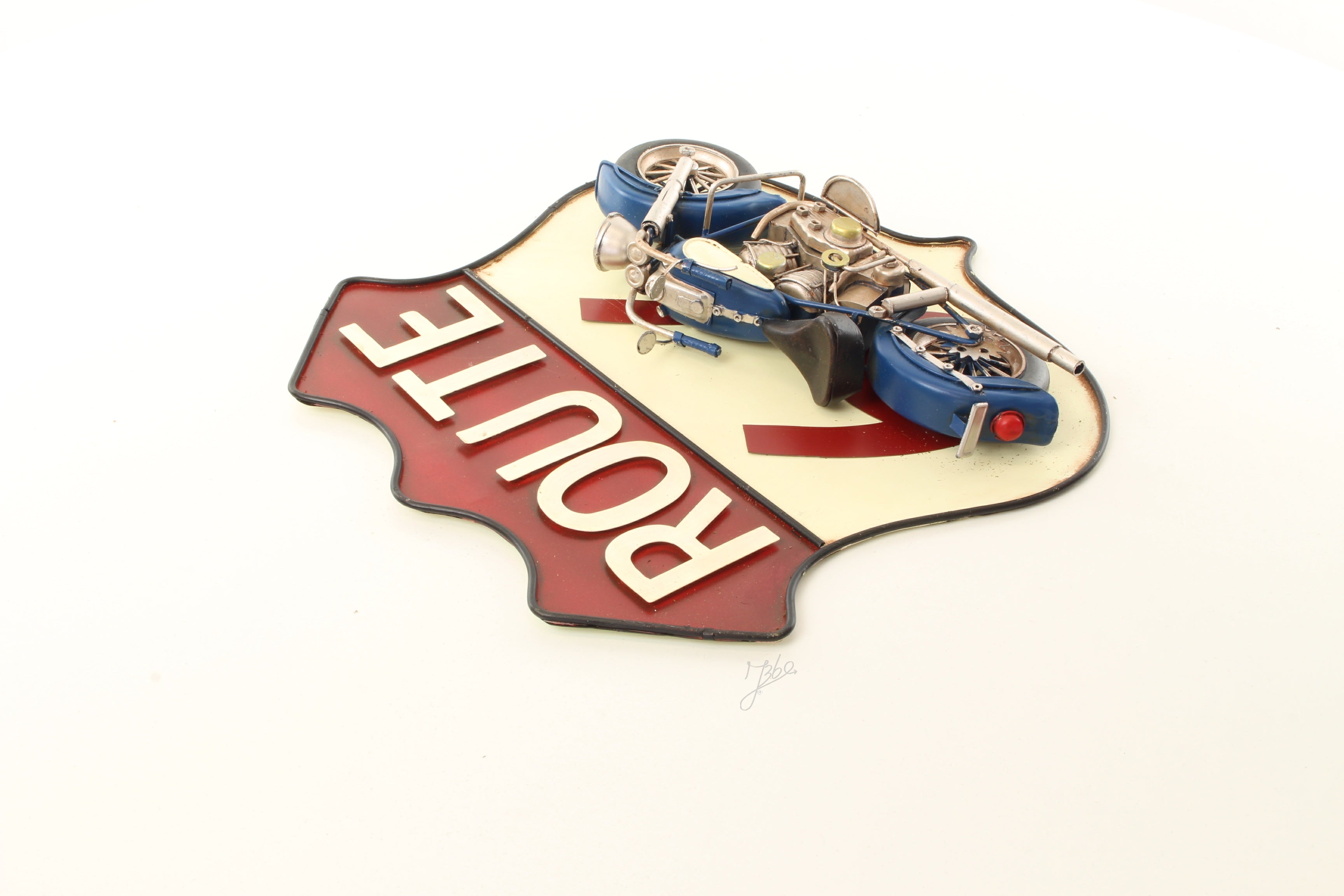 Route 66 wandplaat – Blik 3D – 33 cm