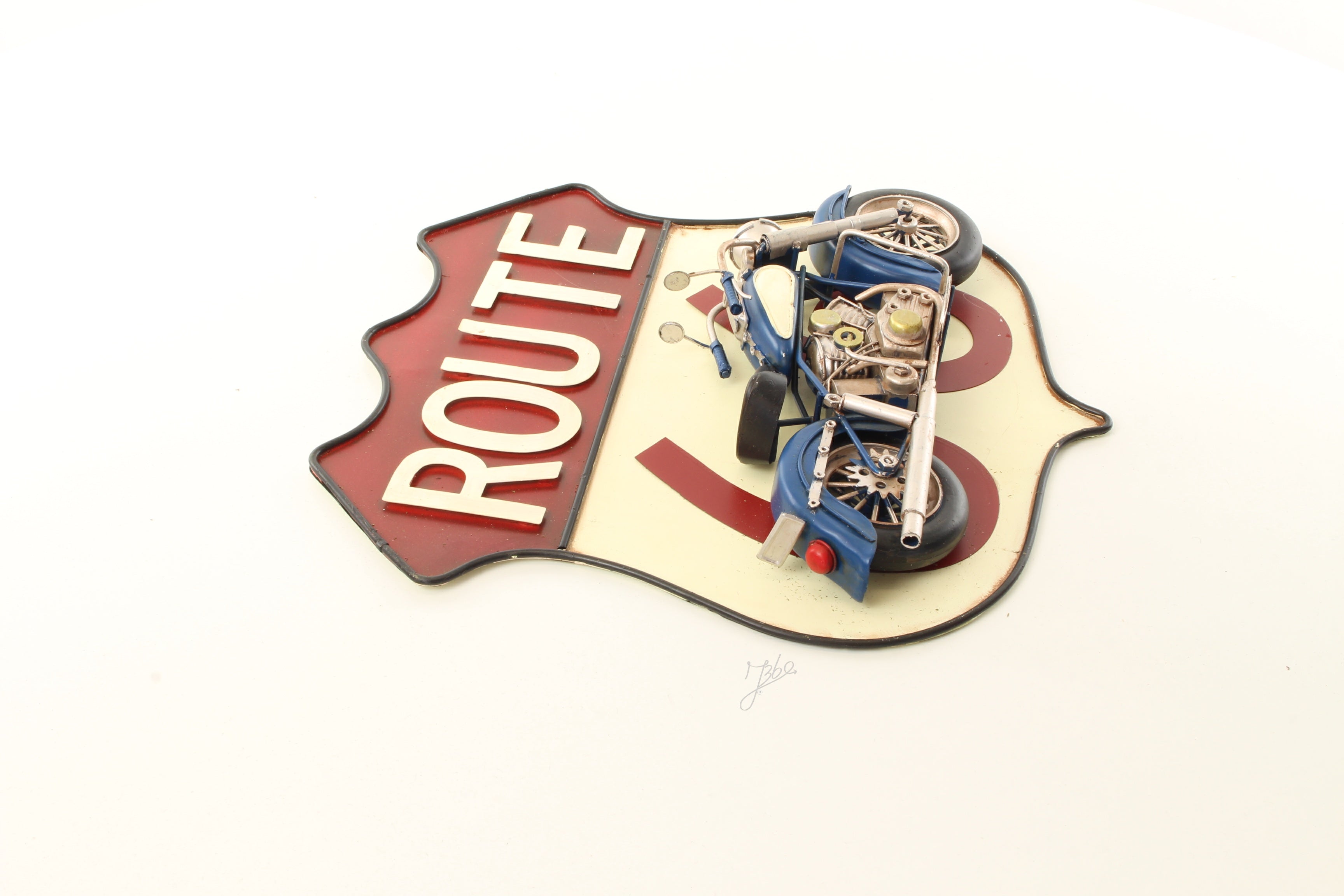 Route 66 wandplaat – Blik 3D – 33 cm
