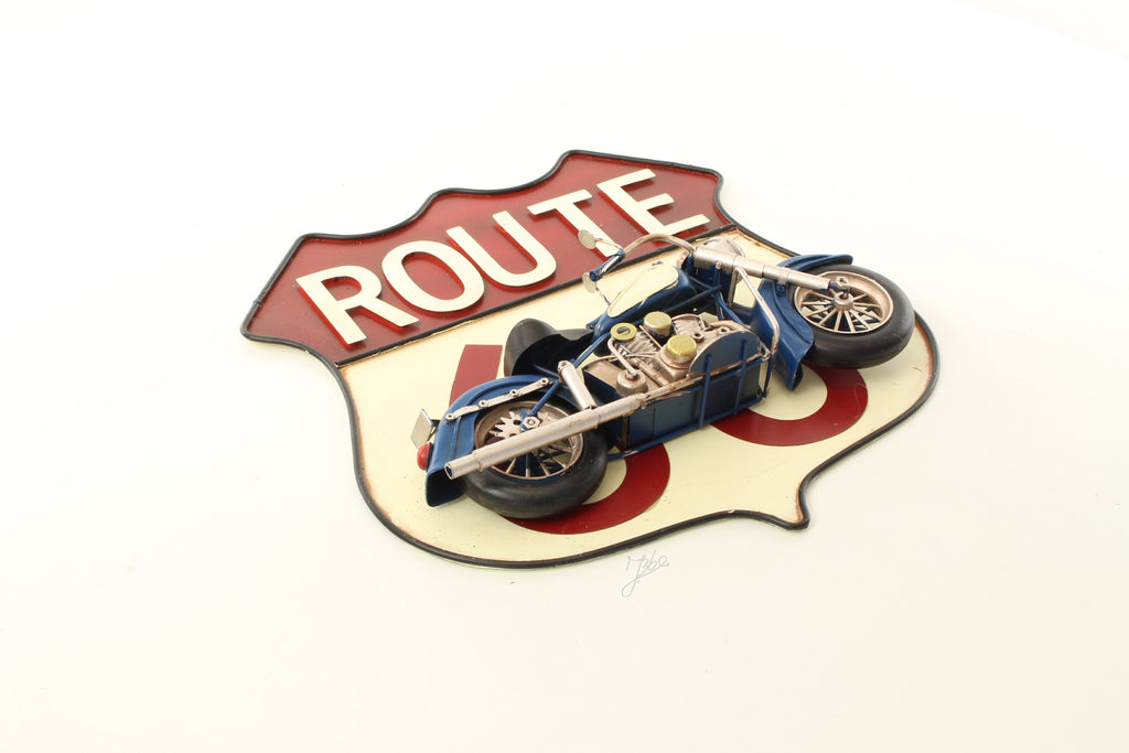 Route 66 wandplaat – Blik 3D – 33 cm