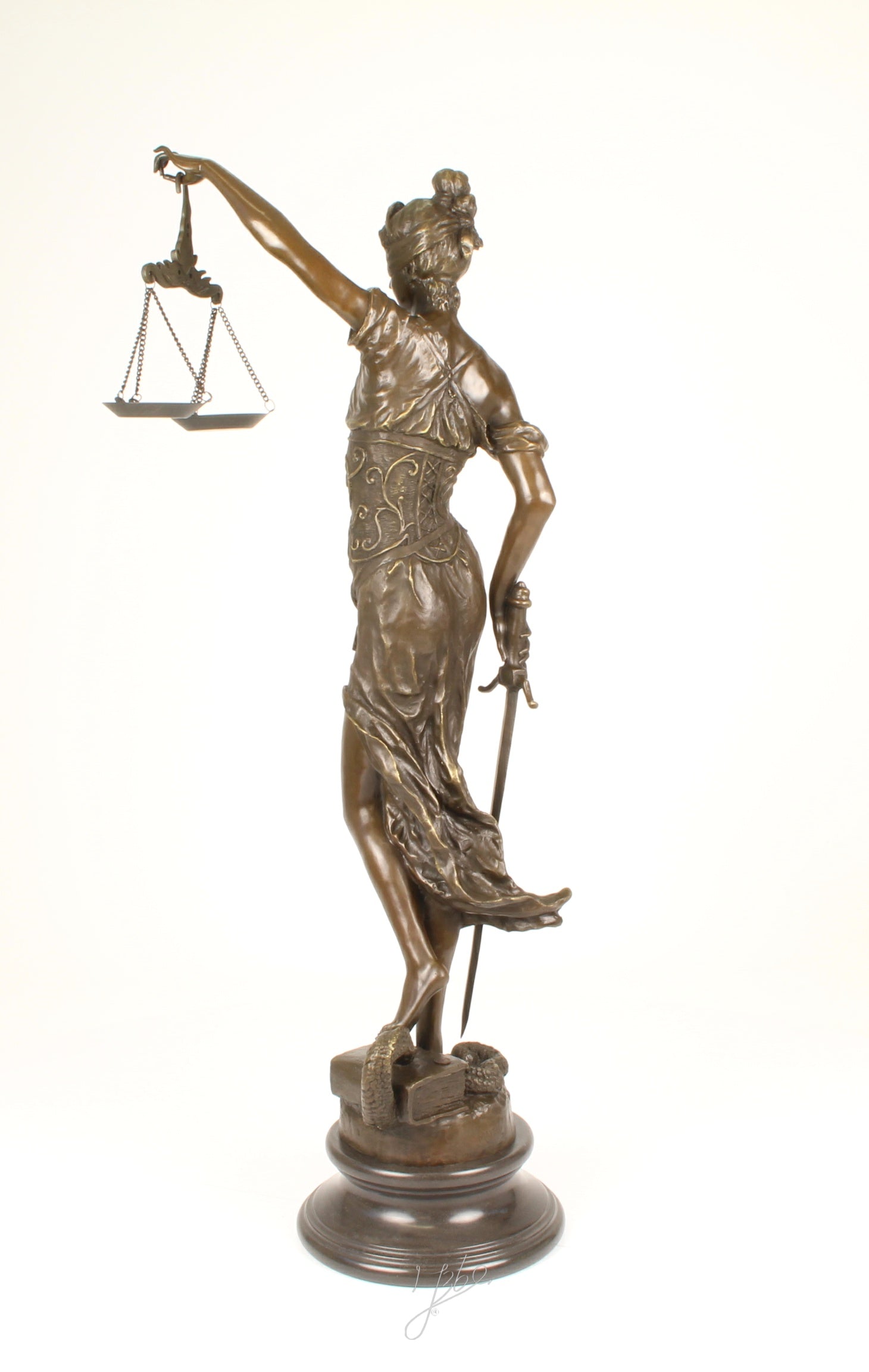 Vrouwe Justitia – Bronzen beeld – 98,4 cm
