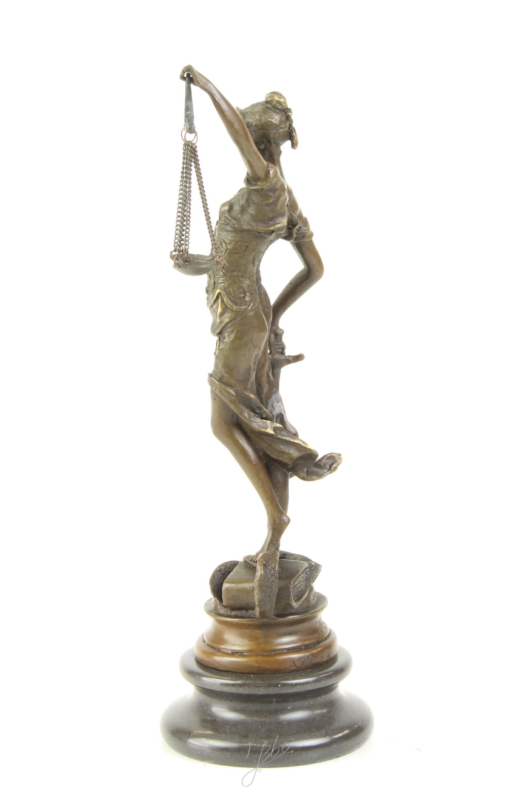 Bronzen Vrouwe Justitia – met weegschaal en zwaard