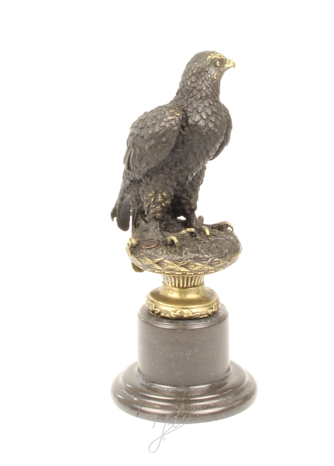 Adelaar – Bronzen beeld, marmer – 31 cm
