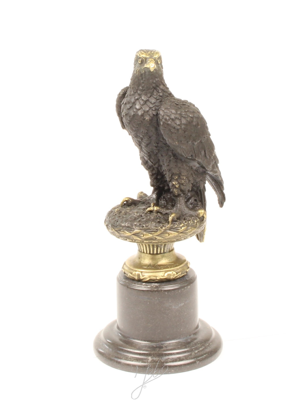 Adelaar – Bronzen beeld, marmer – 31 cm
