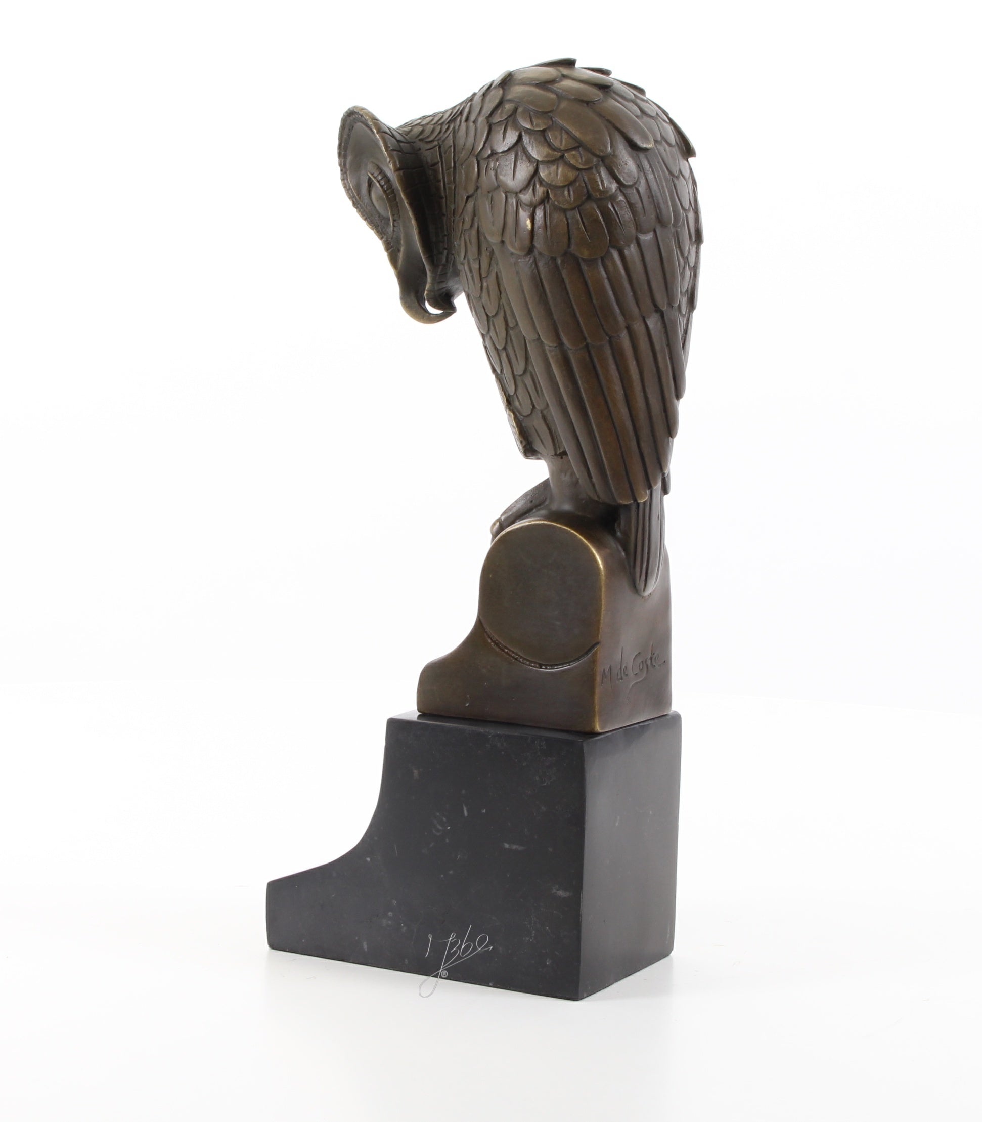 Uil – Bronzen beeld, marmer – 25,3 cm