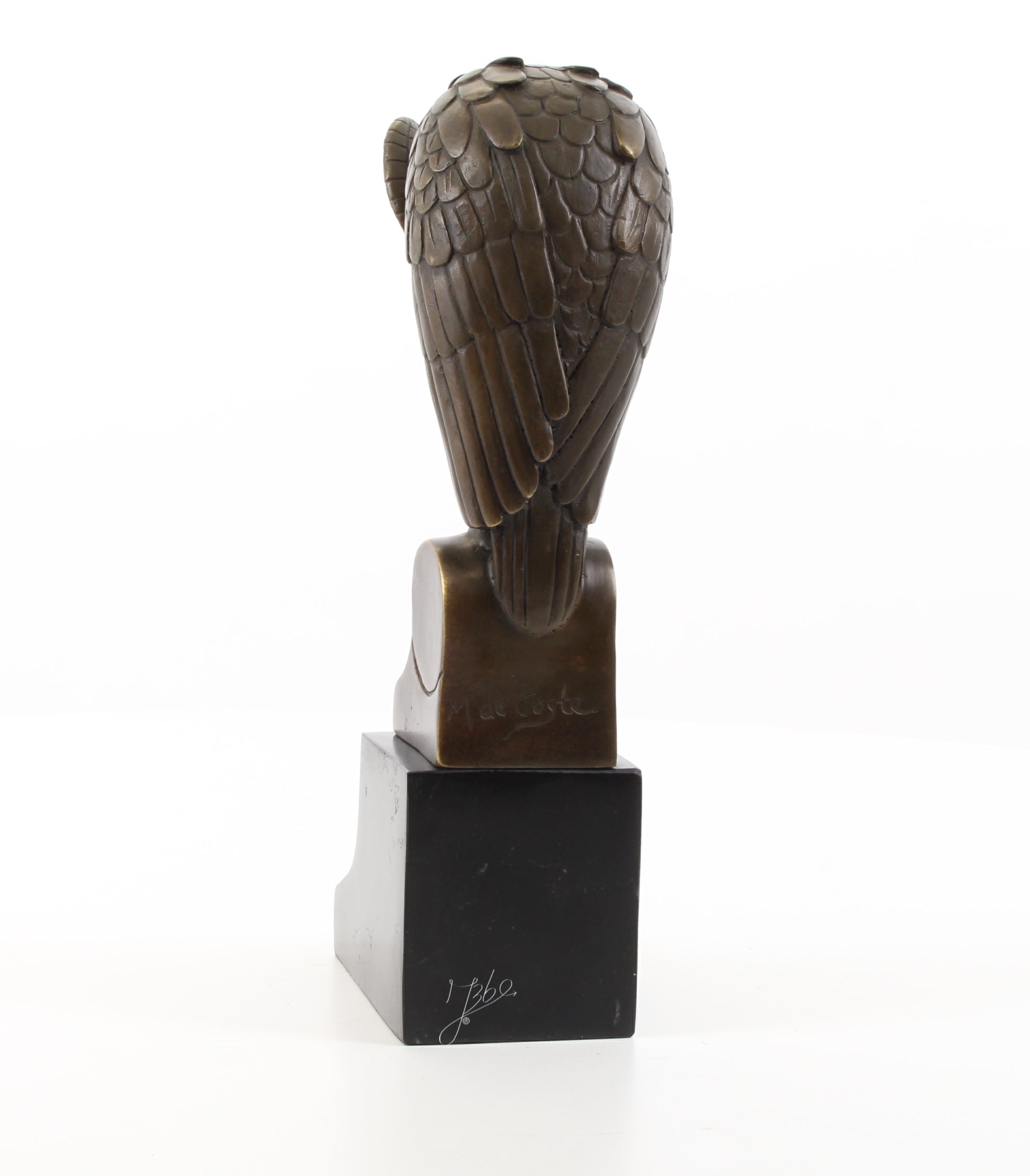 Uil – Bronzen beeld, marmer – 25,3 cm