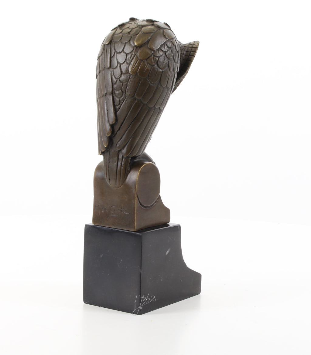Uil – Bronzen beeld, marmer – 25,3 cm
