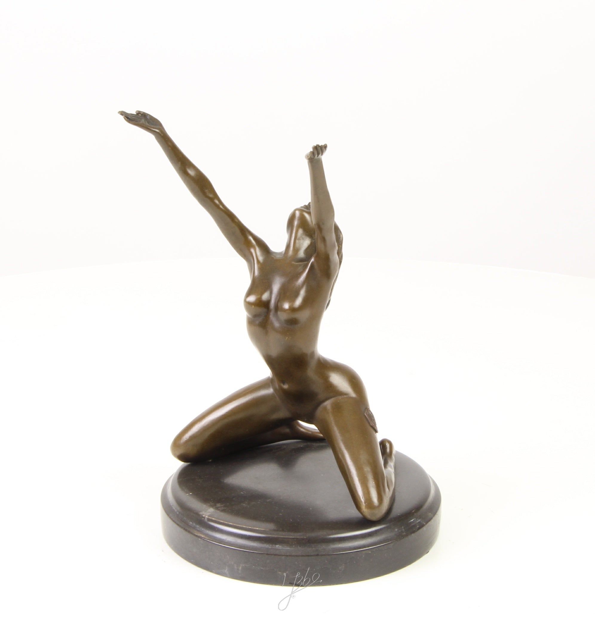 Naakte Vrouw - Bronzen sculptuur - 25 cm