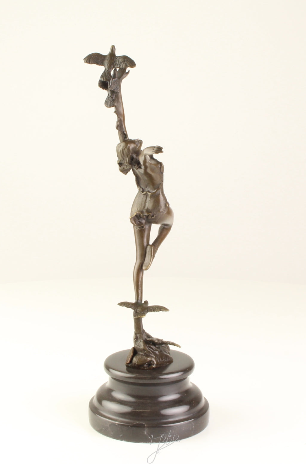 Dancer with Birds - Bronze sculpture - 30 cm