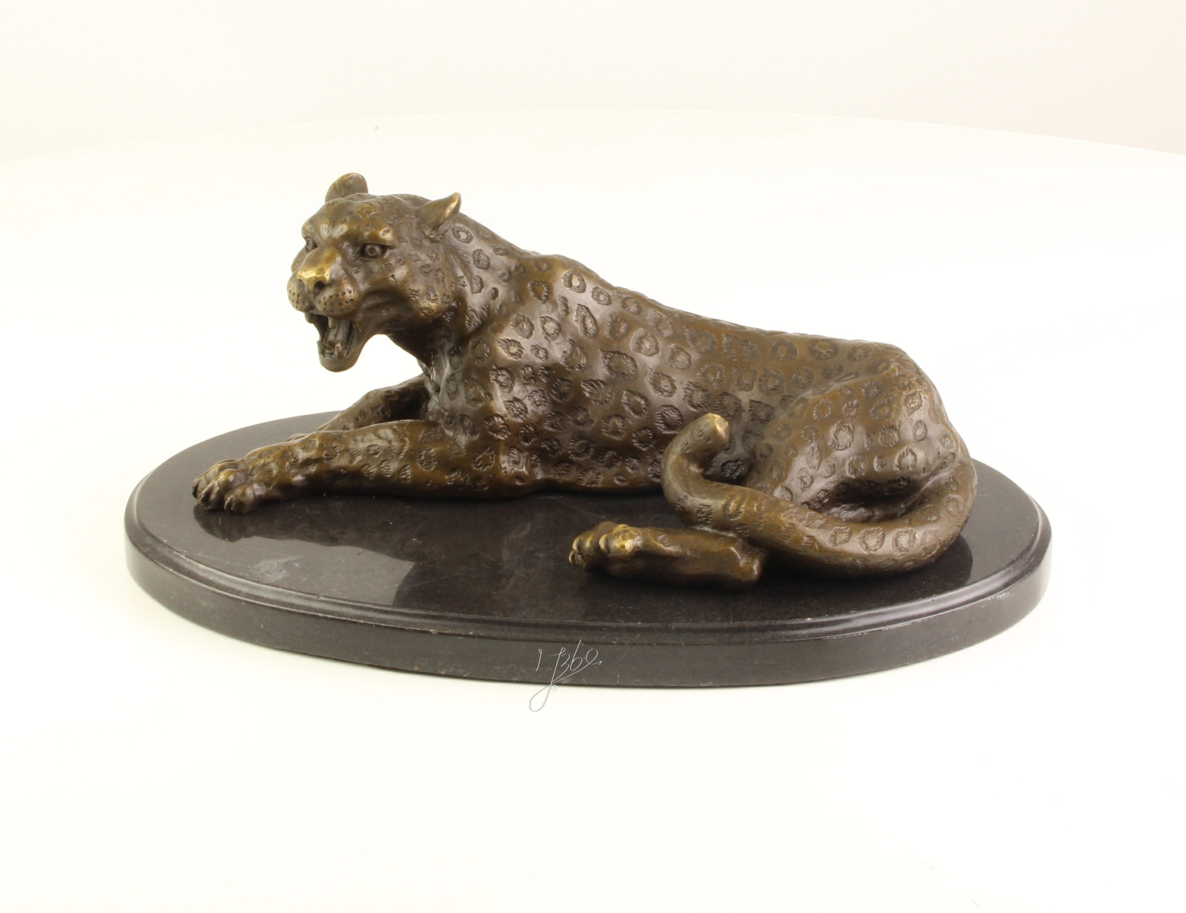 Luipaard - Bronzen sculptuur - 11 cm