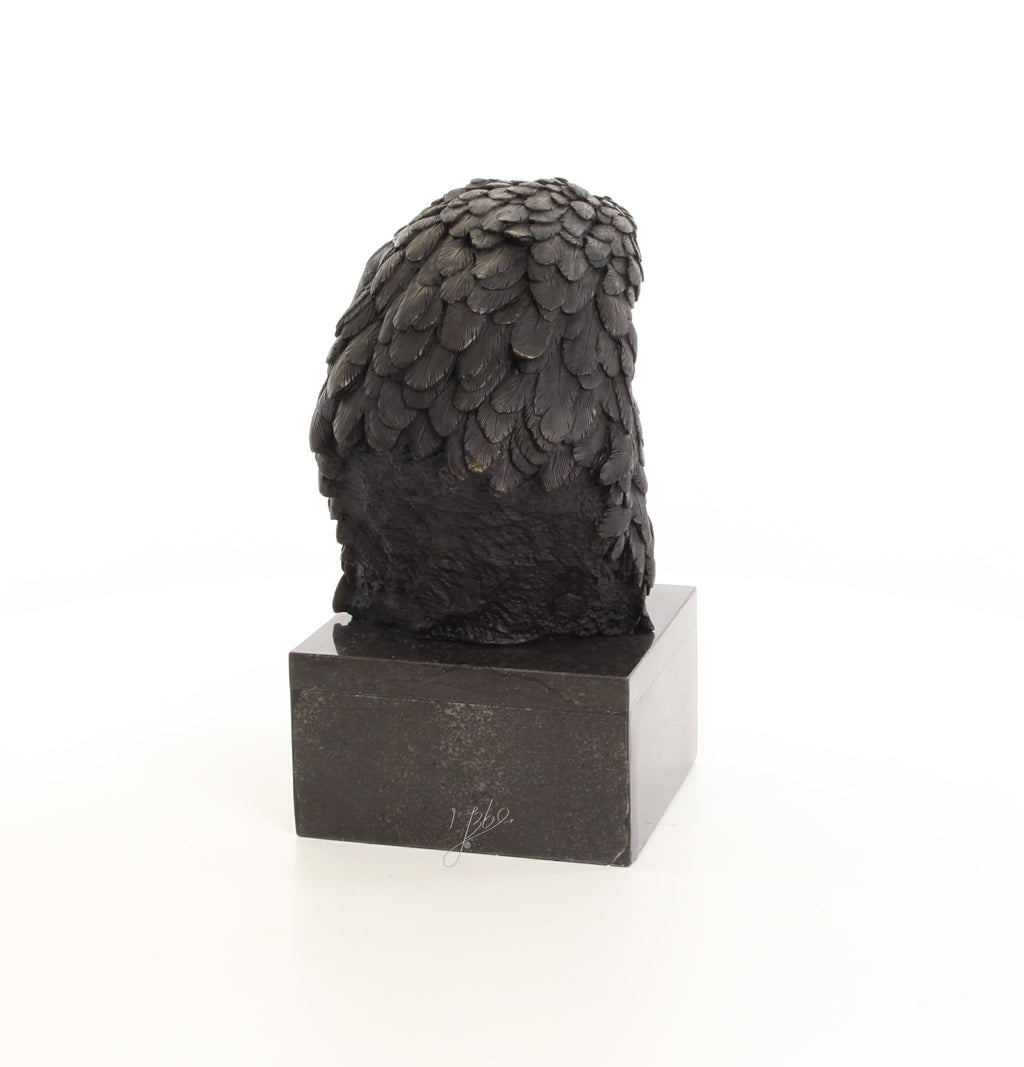 Adelaarshoofd – Bronzen beeld, marmer – 33,2 cm