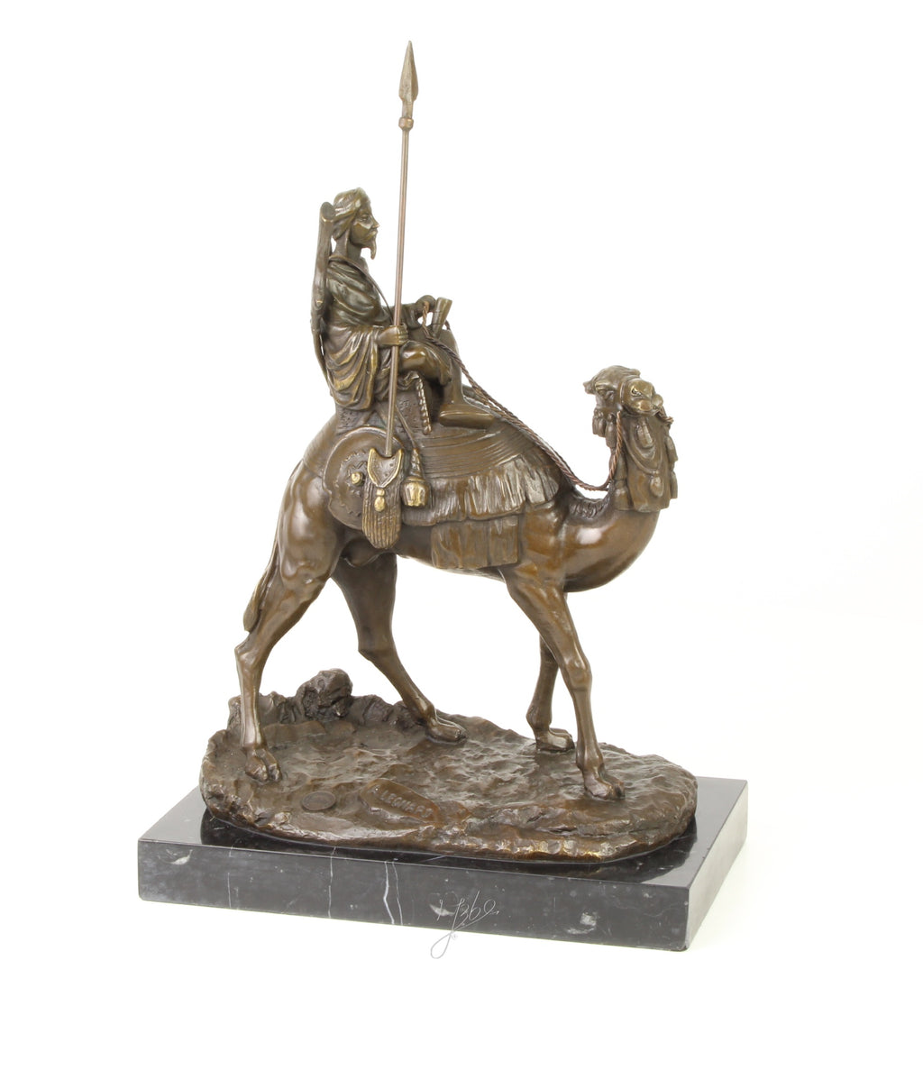Dromedary with Rider - Bronze sculpture - 32 cm