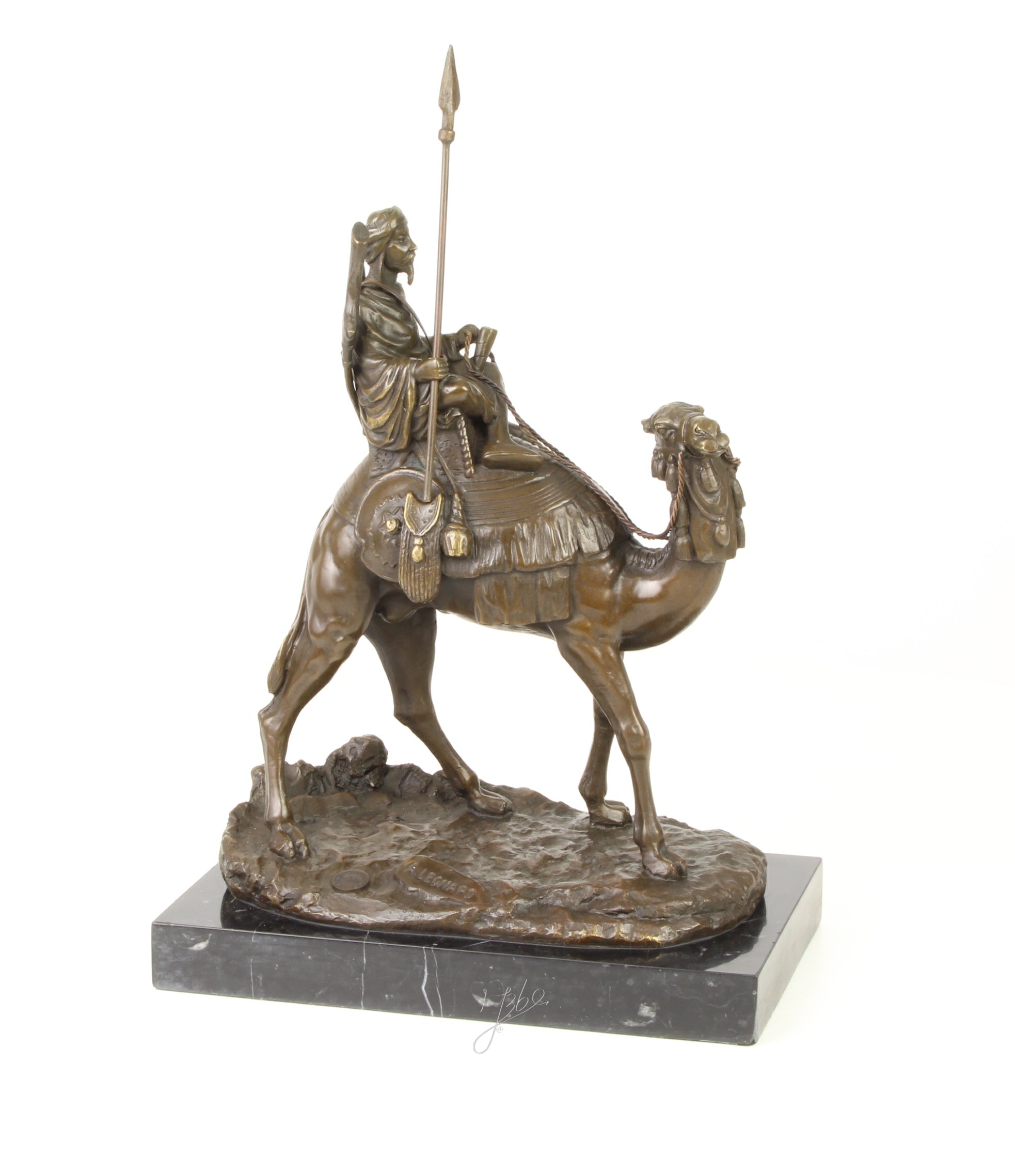 Dromedary with Rider - Bronze sculpture - 32 cm