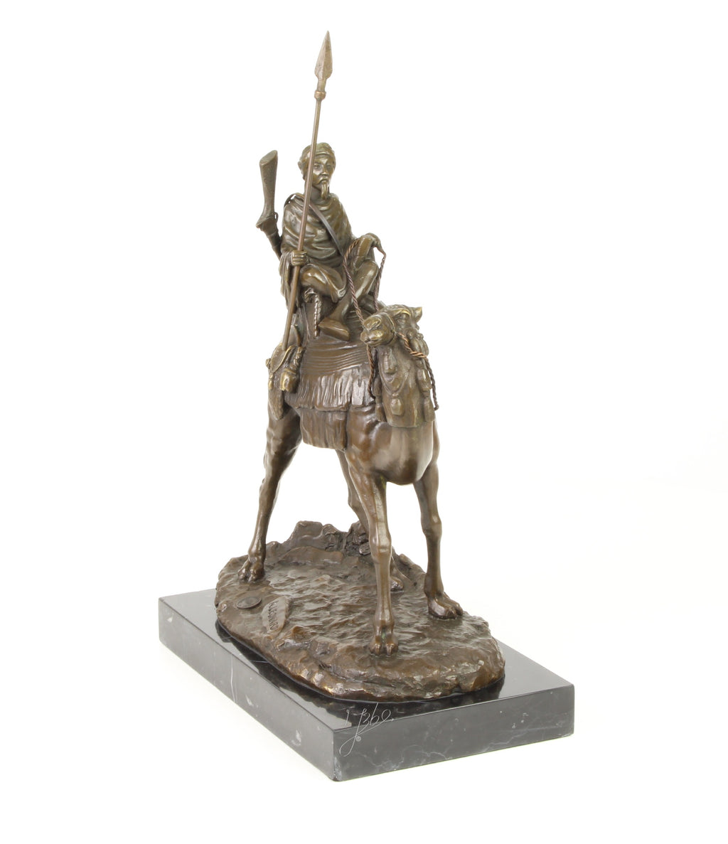 Dromedary with Rider - Bronze sculpture - 32 cm