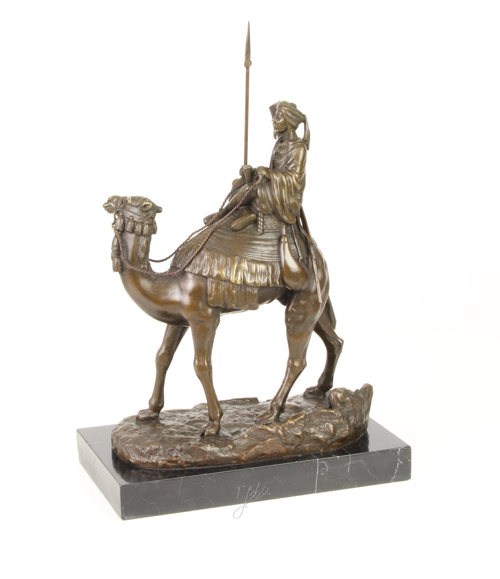 Dromedary with Rider - Bronze sculpture - 32 cm