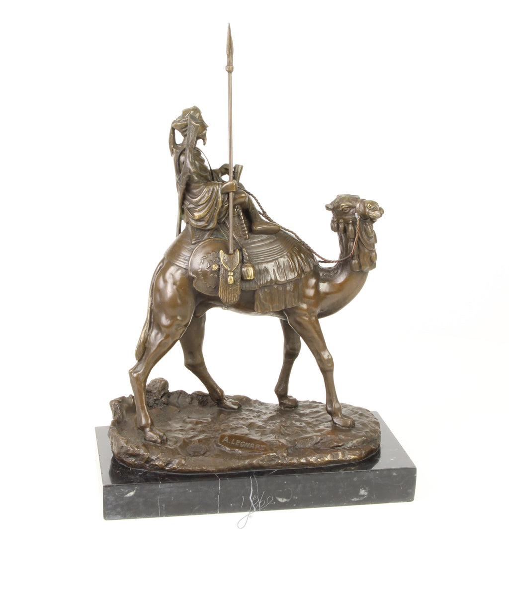Dromedary with Rider - Bronze sculpture - 32 cm