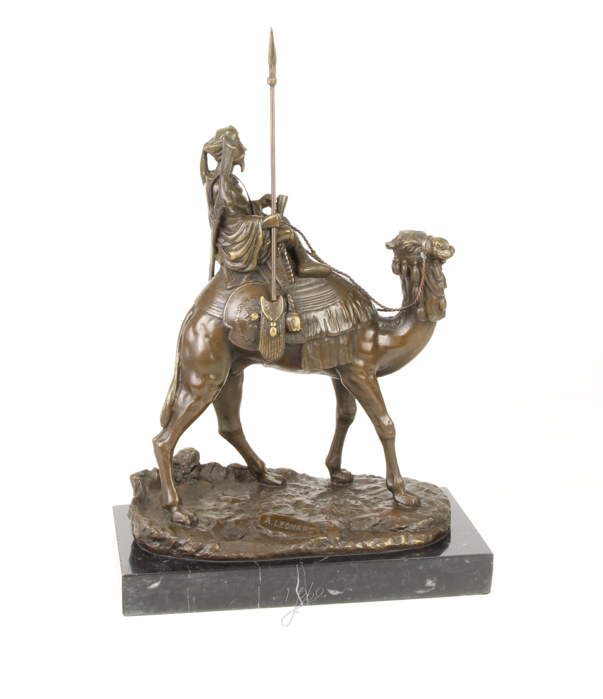 Dromedary with Rider - Bronze sculpture - 32 cm