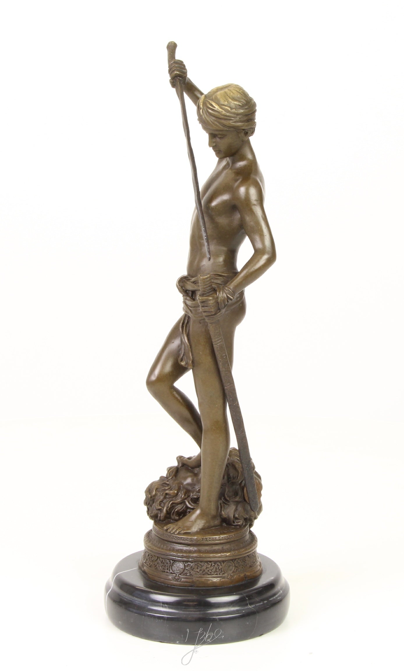 David Over Goliath - Bronzen sculptuur - 34 cm