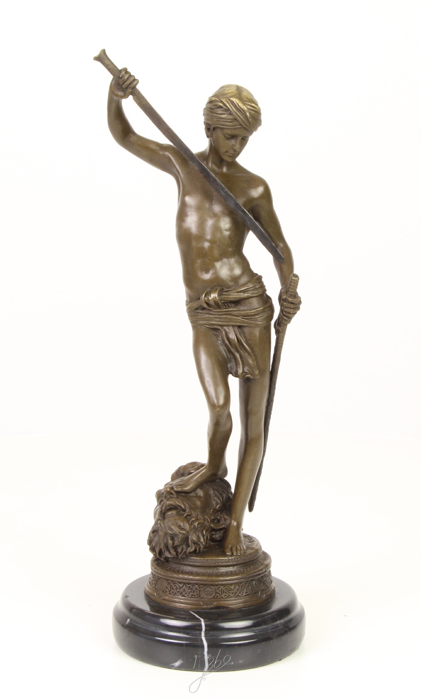 David Over Goliath - Bronze sculpture - 34 cm
