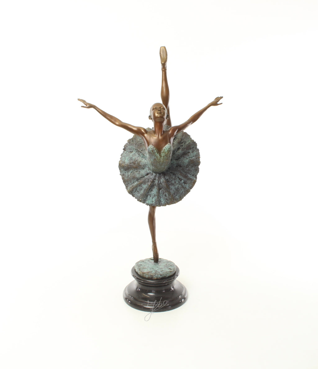 Bronzen sculptuur ‘Ballerina’ op sokkel