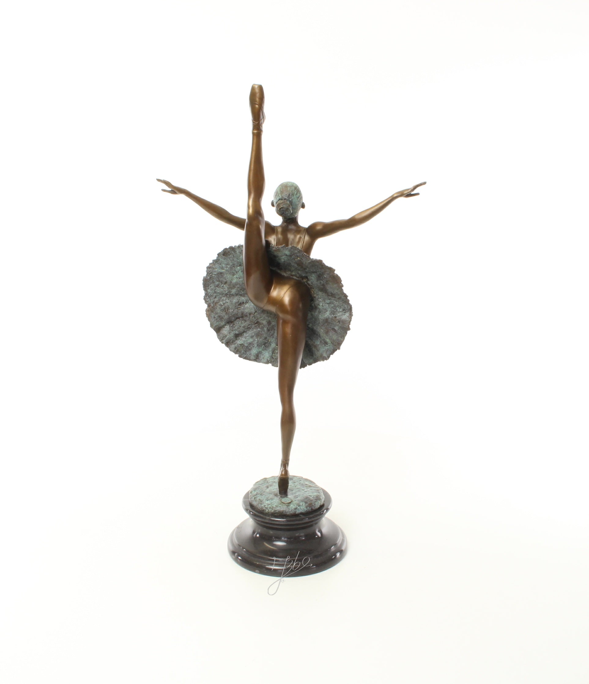 Bronzen sculptuur ‘Ballerina’ op sokkel