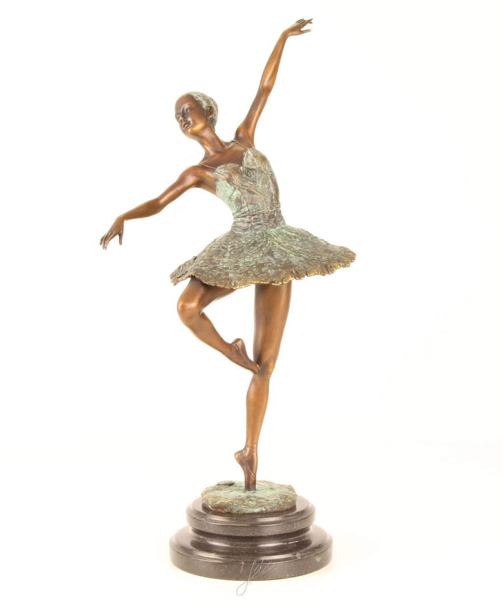 Ballerina – Bronze statue – green patina – 44.6 cm