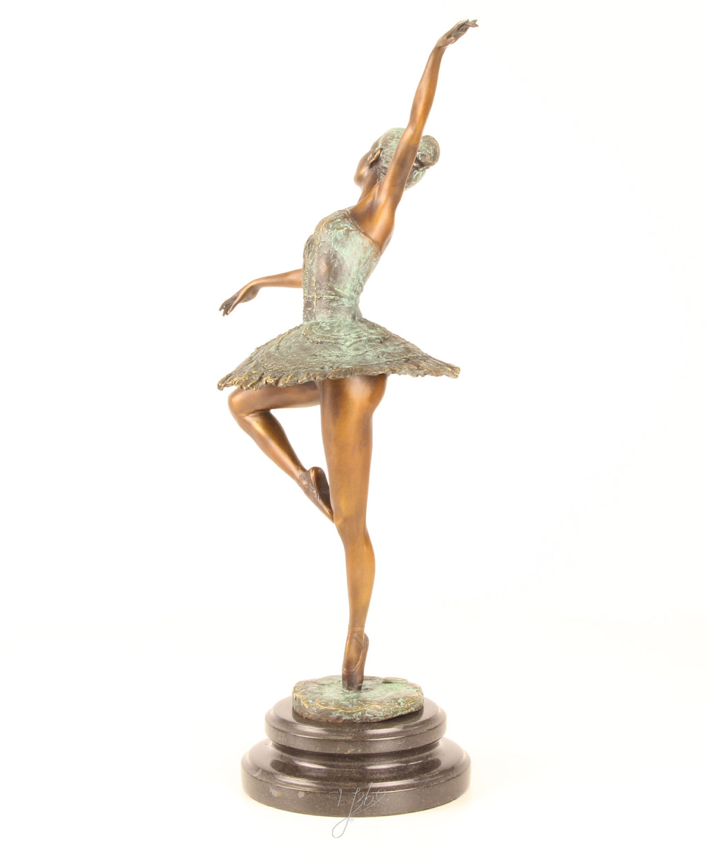 Ballerina – Bronze statue – green patina – 44.6 cm